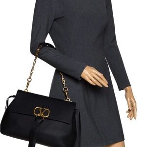 Valentino Black Handbag with Gold Chain